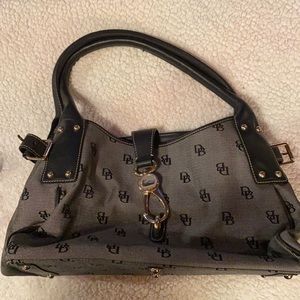 Dooney & Bourke Cloth and Leather Shoulder Tote